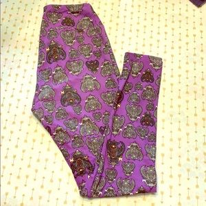 LuLaRoe Leggings OS, owl with key pattern